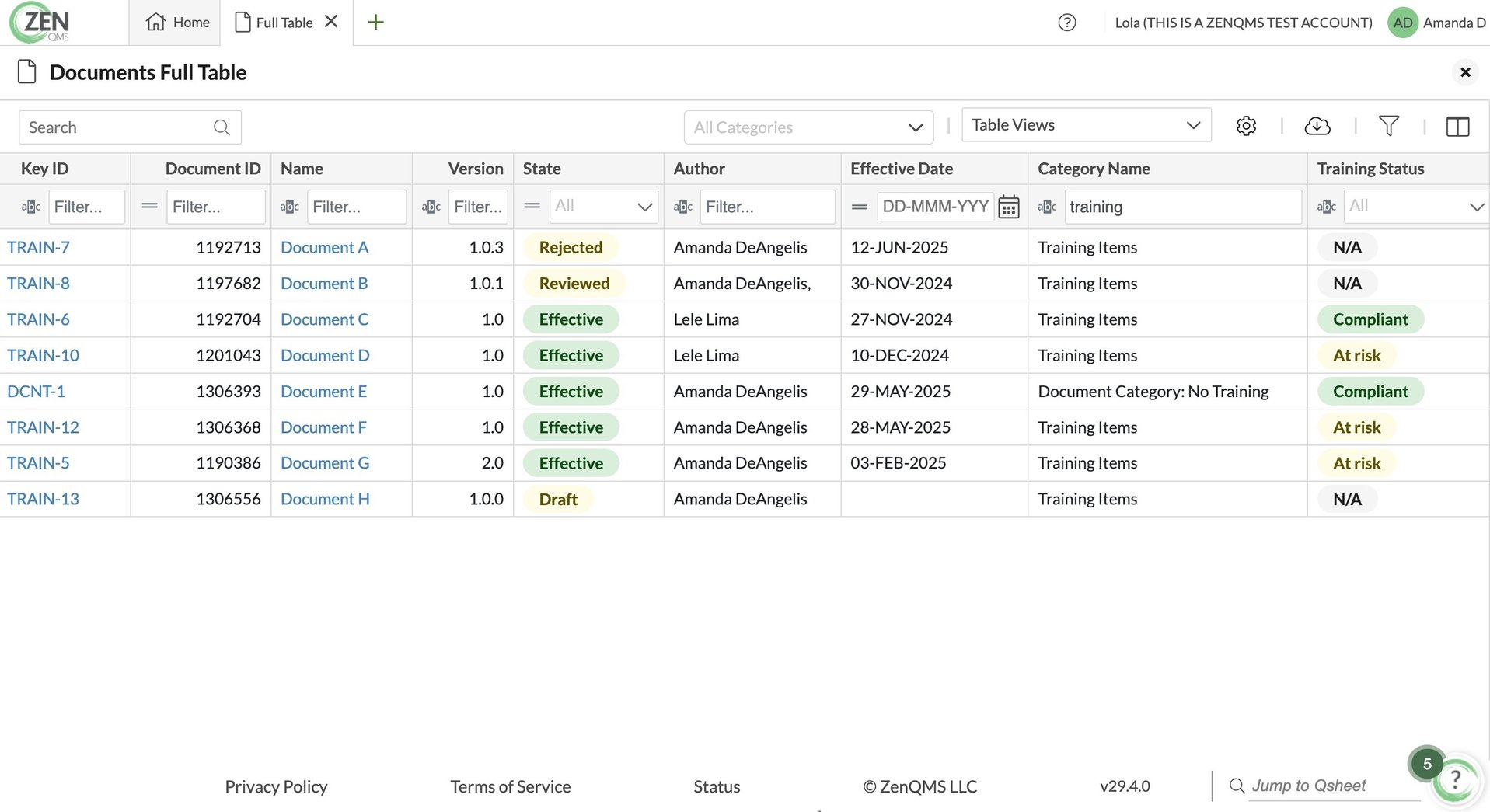 Documents Full Table