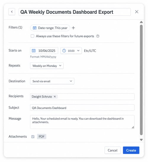 Scheduled Exports Scheduled Exports